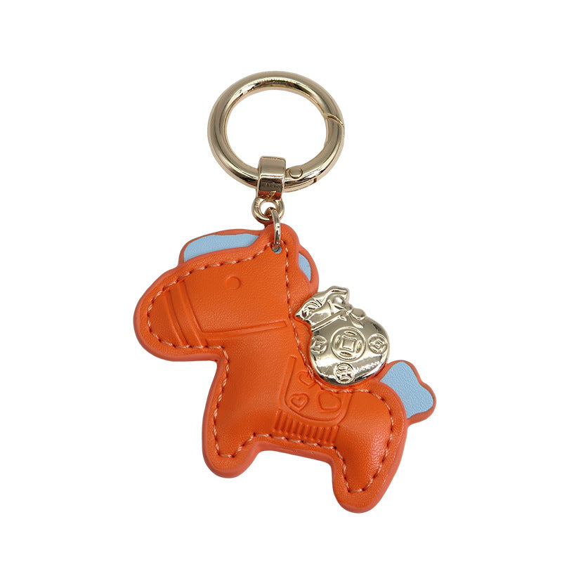 Wholesale Handmade Pony Pendant Made of Artificial Leather Keychains